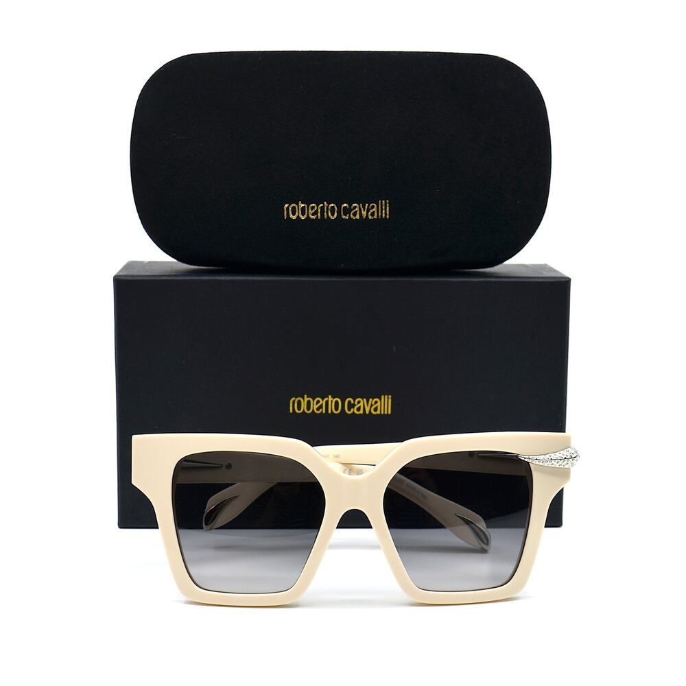 ROBERTO CAVALLI SRC002S IVORY GREY GRADIENT AUTHENTIC SUNGLASSES - Picture 6 of 14